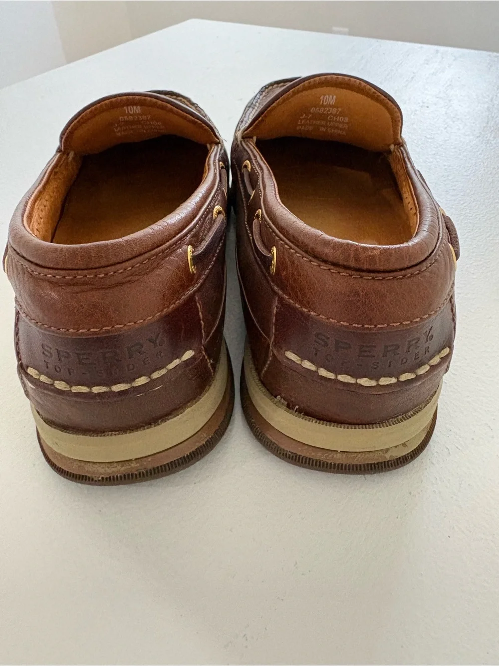Sorry Top-Side Gold Cup Boat Shoes Men’s 10M Brown Leather Loafers
